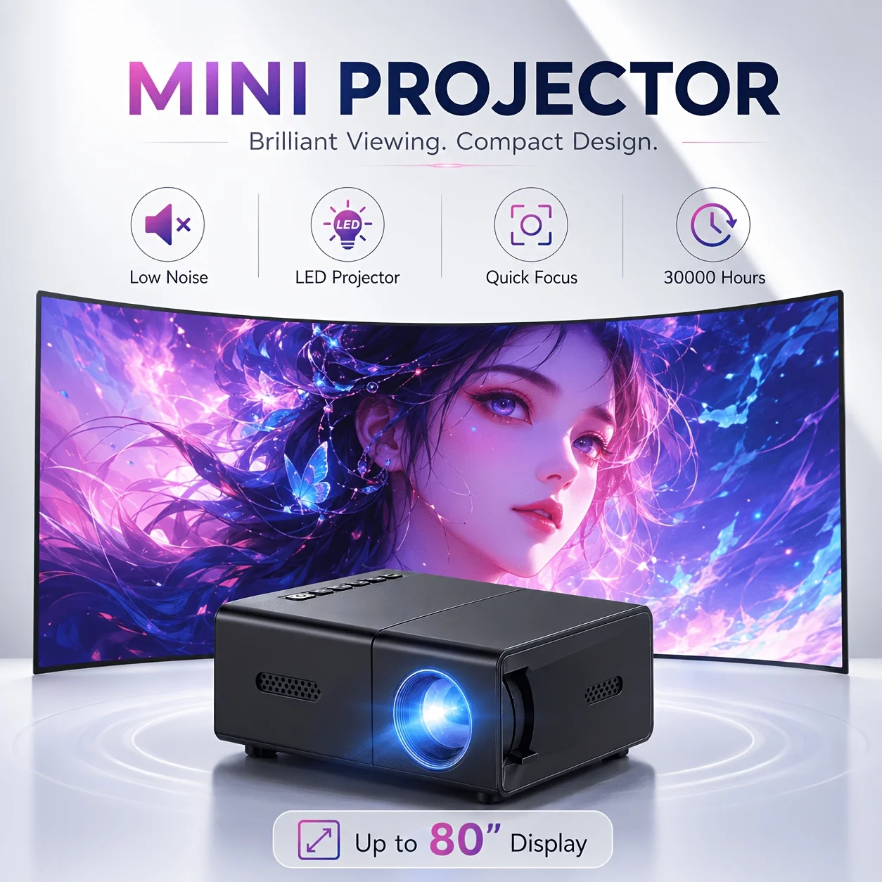 جهاز عرض محمول صغير، متوافق مع - مراجعة Video Home Cinema وسعره