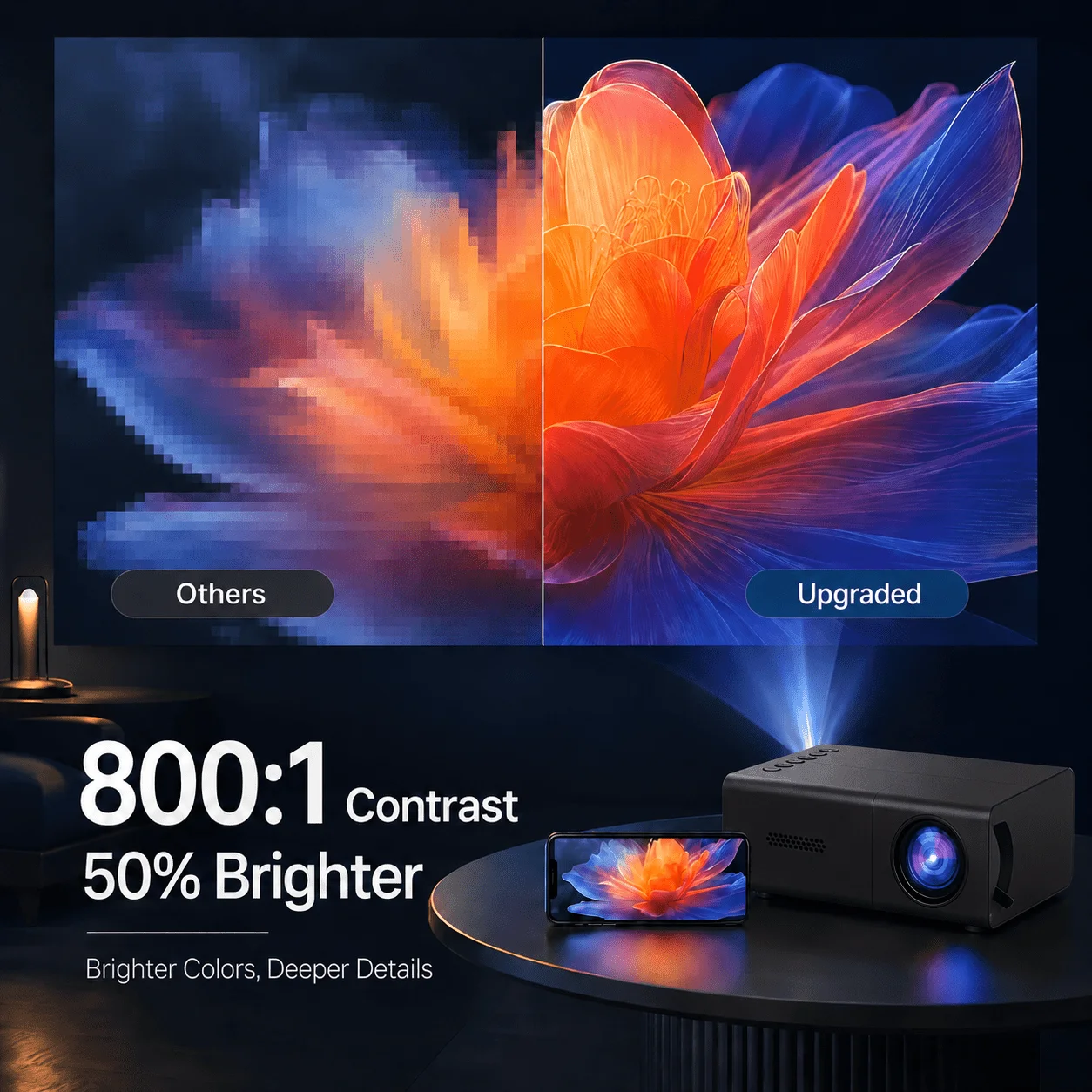جهاز عرض محمول صغير، متوافق مع - مراجعة Video Home Cinema وسعره