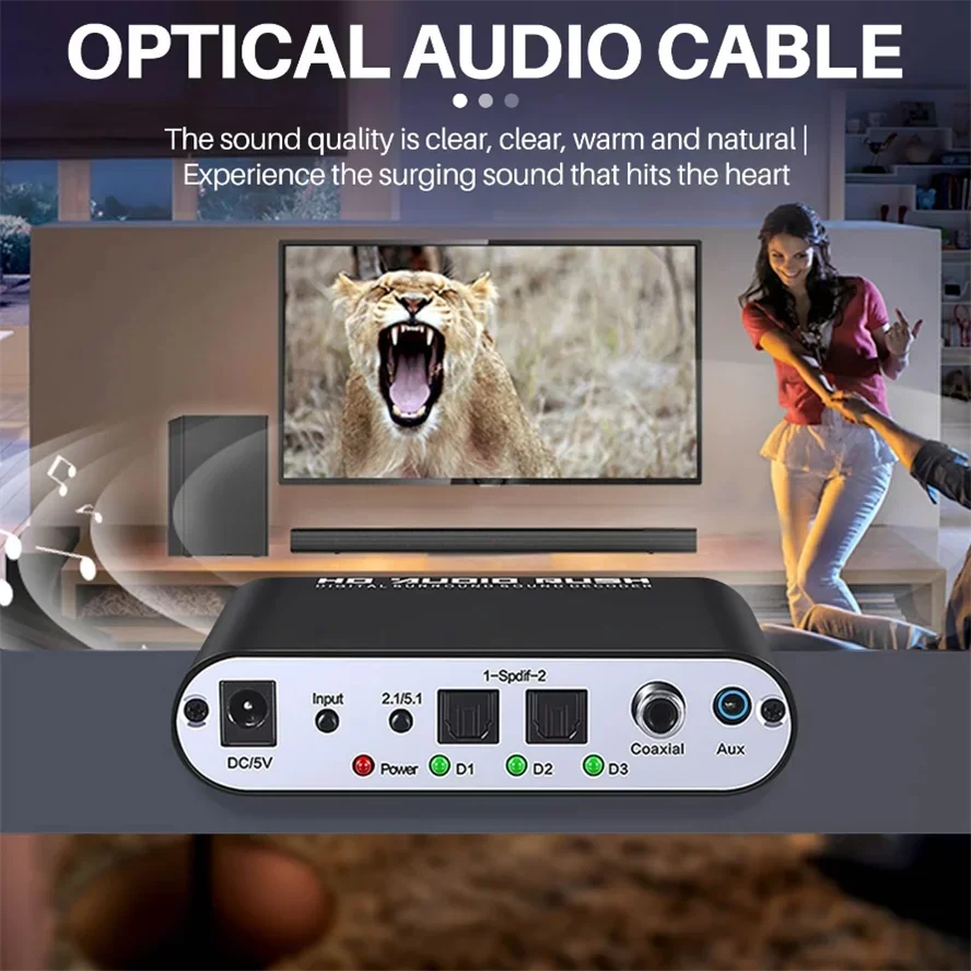 محول صوت رقمي إلى تناظري 5.1 م - مراجعة Surround Sound Decoder وسعره