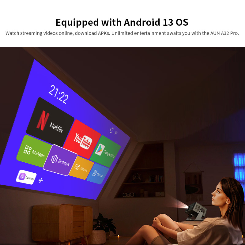AUN A32 Pro أندرويد 13 العارض  - مراجعة Home Cinema Gadgets وسعره