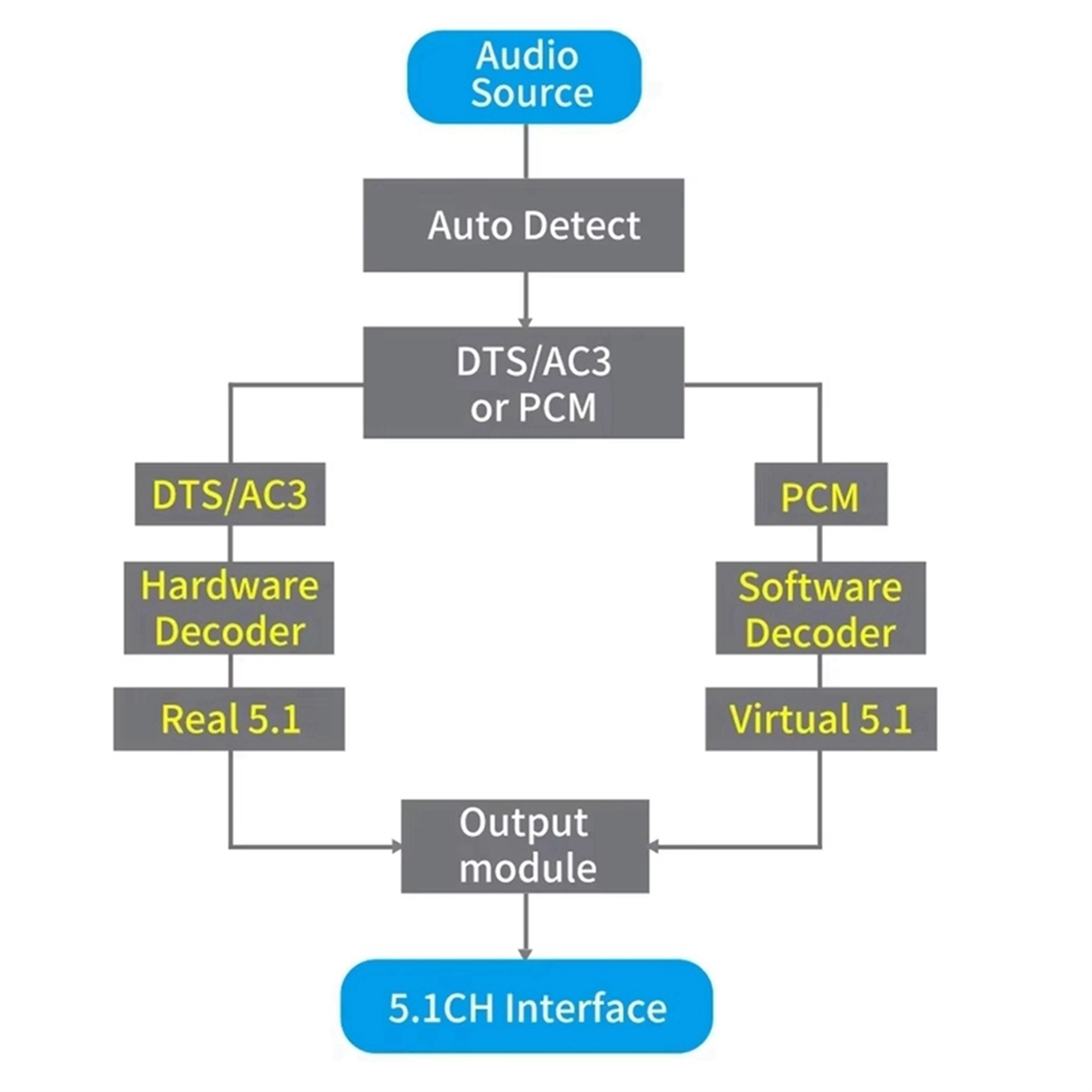 AU47-DAC651C 5.1 جهاز فك ترميز - مراجعة Surround Sound Decoder وسعره